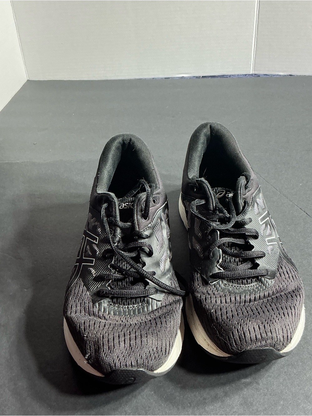 Asics Black Athletic Running Shoes with White Sole